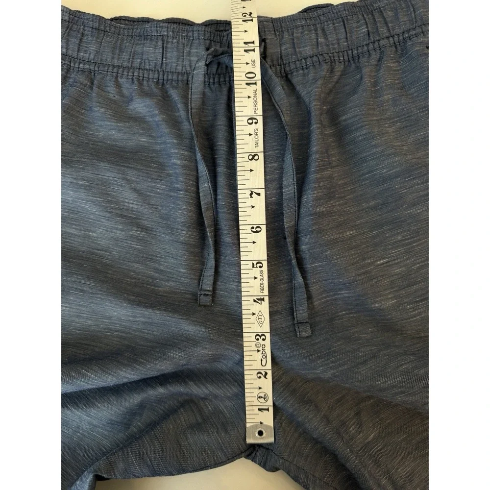 Lululemon LuluLinen Pull On Pants M Blue Relaxed Tapered Lightweight LM5BA0S